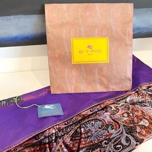 Etro silk and velvet scarf NWT!!